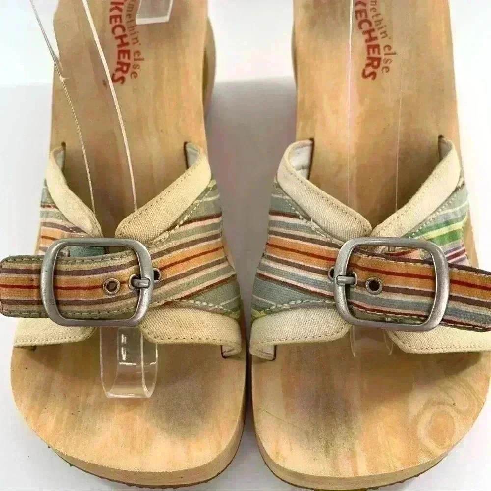 Something else from sketchers sandal 10 multicolored canvas foam vintage 90s y2k